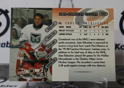 JEAN-SEBASTIEN GIGUERE # 200 DONRUSS ROOKIE 1997-98 HOCKEY NHL GOALTENDER HARTFORD WHALERS CARD