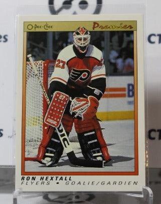 1990-91  O-PEE CHEE PREMIER RON HEXTALL # 41  HOCKEY GOALTENDER  PHILADELPHIA FLYERS CARD