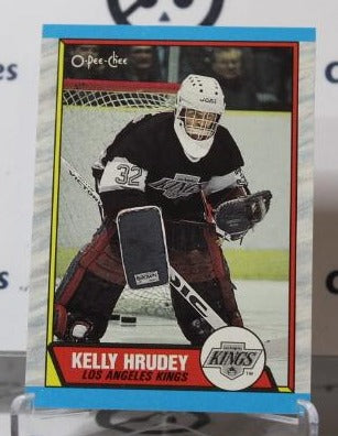 1989-90 O-PEE CHEE  KELLY HRUDEY # 166 GOALTENDER L A KINGS NHL  HOCKEY CARD