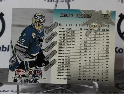 KELLY HRUDEY # 92 DONRUSS 1997-98 HOCKEY NHL GOALTENDER SAN JOSE SHARKS CARD