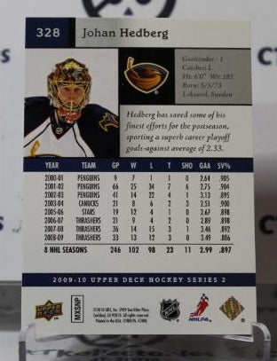 JOHAN HEDBERG # 328 UPPER DECK 2009-10 HOCKEY NHL GOALTENDER ATLANTA THRASHERS  CARD