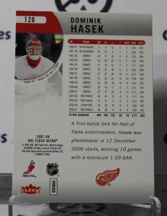 DOMINIK HASEK # 128 FLEER ULTRA 2007-08 HOCKEY NHL GOALTENDER DETROIT RED WINGS CARD