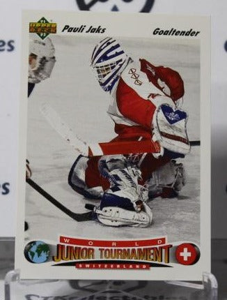 PAULI JAKS # 663 ROOKIE UPPER DECK 1991-92 HOCKEY NHL GOALTENDER (Switzerland National Team) CARD