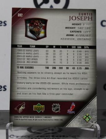 CURTIS JOSEPH  # 392 UPPER DECK 2005-06 HOCKEY NHL GOALTENDER ARIZONA COYOTES CARD