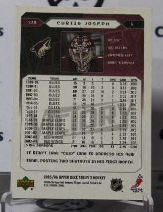 CURTIS JOSEPH  # 238 UPPER DECK VICTORY 2005-06 HOCKEY NHL GOALTENDER ARIZONA COYOTES CARD