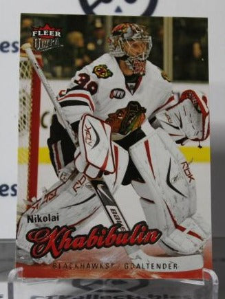 NIKOLAI KHABIBULIN # 118 FLEER ULTRA 2008-09 HOCKEY NHL GOALTENDER CHICAGO BLACKHAWKS CARD