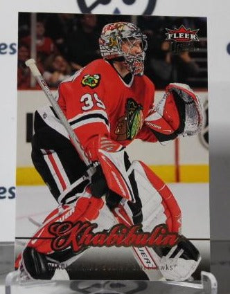 NIKOLAI KHABIBULIN # 154 FLEER ULTRA 2007-08 HOCKEY NHL GOALTENDER CHICAGO BLACKHAWKS CARD