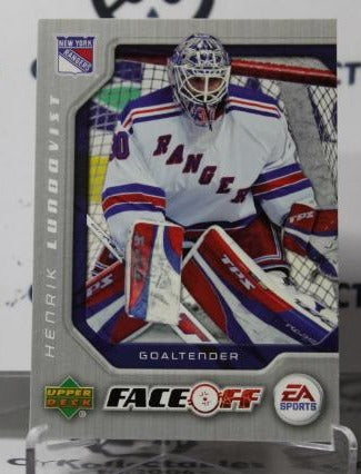 HENRIK LUNDQVIST # FO2 FACE OFF UPPER DECK 2007-08 HOCKEY GOALTENDER NEW YORK RANGERS CARD