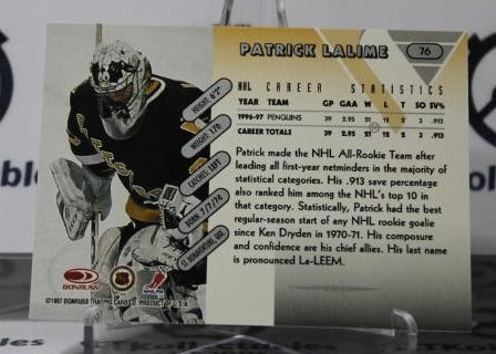 PATRICK LALIME # 76 DONRUSS 1997-98 HOCKEY NHL GOALTENDER PITTSBURGH PENGUINS CARD