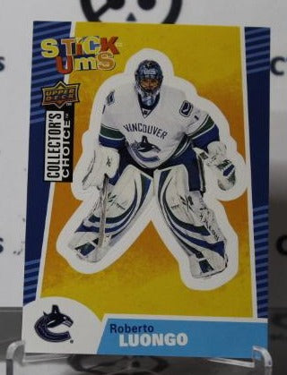 ROBERTO LUONGO # SU28 STICK UM UPPER DECK 2009-10  HOCKEY GOALTENDER VANCOUVER CANUCKS CARD