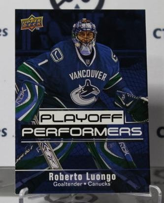 ROBERTO LUONGO # PP11 PLAYOFF UPPER DECK 2009-10  HOCKEY GOALTENDER VANCOUVER CANUCKS CARD