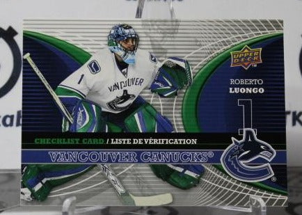 ROBERTO LUONGO # CL-VAN UPPER DECK McDonald's 2008-09  HOCKEY GOALTENDER VANCOUVER CANUCKS CARD