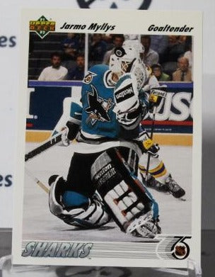 JARMO MYLLYS # 537 UPPER DECK 1991-92 HOCKEY NHL GOALTENDER SAN JOSE SHARKS CARD