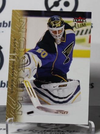 CHRIS MASON # 158 FLEER ULTRA 2009-10 HOCKEY NHL GOALTENDER ST. LOUIS BLUES CARD