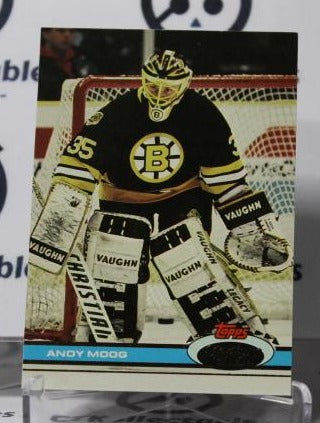 ANDY MOOG # 211  TOPPS STADIUM CLUB 1991-92 HOCKEY NHL GOALTENDER BOSTON BRUINS CARD