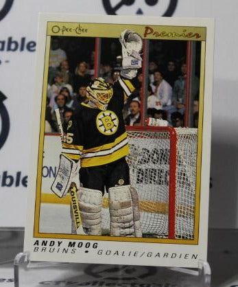 ANDY MOOG # 76 O-PEE CHEE PREIMER 1990-91 HOCKEY NHL GOALTENDER BOSTON BRUINS CARD