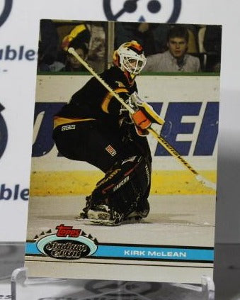 KIRK McLEAN # 105 TOPPS STADIUM CLUB 1991-92 HOCKEY NHL GOALTENDER VANCOUVER CANUCKS CARD