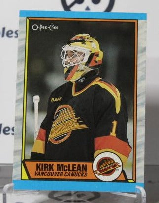 KIRK McLEAN # 61 RC O-PEE CHEE 1989-90 HOCKEY NHL GOALTENDER VANCOUVER CANUCKS CARD