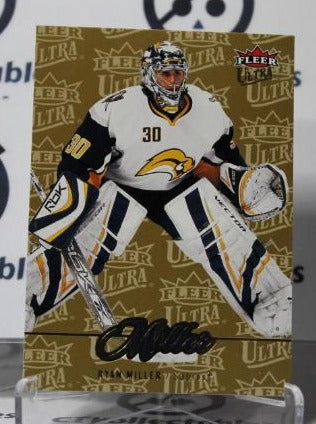 RYAN MILLER # 175 FLEER ULTRA 2007-08 HOCKEY NHL GOALTENDER BUFFALO SABRES CARD