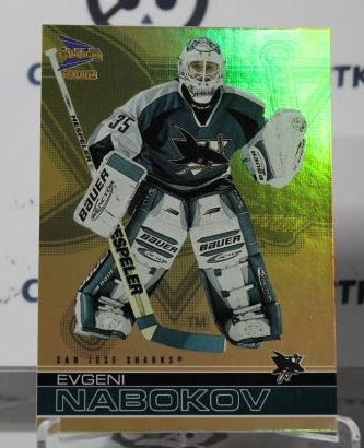 EVGENI NABOKOV # 35 PACIFIC McDONALD'S  2001-02 HOCKEY NHL GOALTENDER SAN JOSE SHARKS CARD