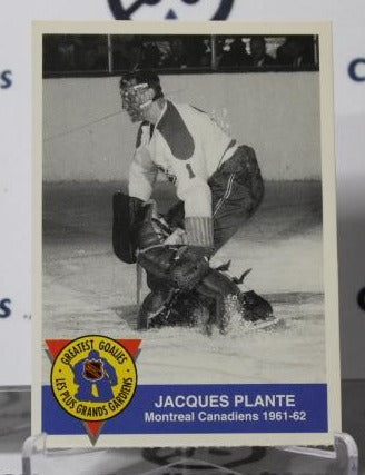 JACQUES PLANTE # 10 HIGH LINER FISH 1993-94  HOCKEY NHL GOALTENDER MONTREAL CANADIANS CARD