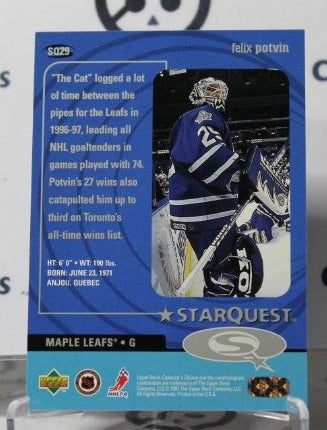 FELIX POTVIN # SQ29 UPPER DECK 1997-98 HOCKEY GOALTENDER TORONTO MAPLE LEAFS CARD