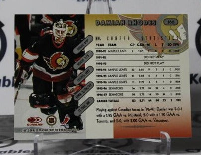 DAMIAN RHODES # 166 DONRUSS 1997-98  HOCKEY NHL GOALTENDER OTTAWA SENATORS CARD
