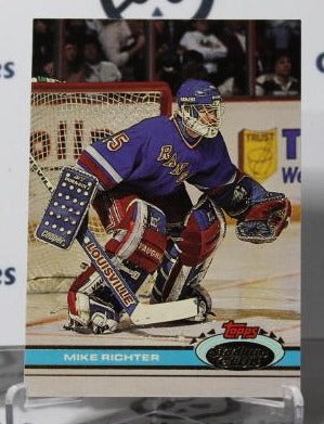 MIKE RICHTER # 92 TOPPS STADIUM CLUB 1991-92 HOCKEY NHL GOALTENDER NEW YORK RANGERS CARD