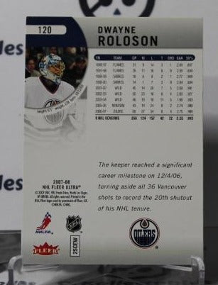 DWAYNE ROLOSON # 120 FLEER ULTRA 2007-08 HOCKEY NHL GOALTENDER EDMONTON OILERS CARD