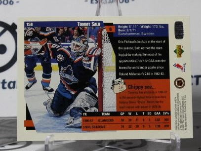 TOMMY SALO # 158 UPPER DECK 1997-98 HOCKEY NHL GOALTENDER  NEW YORK ISLANDERS CARD