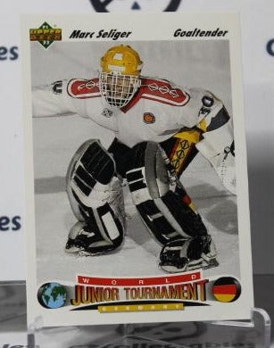 MARC SELIGER # 683 ROOKIE UPPER DECK 1991-92 HOCKEY GOALTENDER  TEAM GERMANY CARD