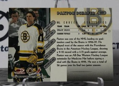 PAXTON SCHAFER # 201 RC DONRUSS 1997-98 HOCKEY GOALTENDER BOSTON BRUINS NHL CARD