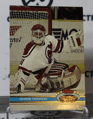 CHRIS TERRERI # 297 TOPPS STADIUM CLUB 1991-92 HOCKEY NHL GOALTENDER  NEW JERSEY DEVILS CARD