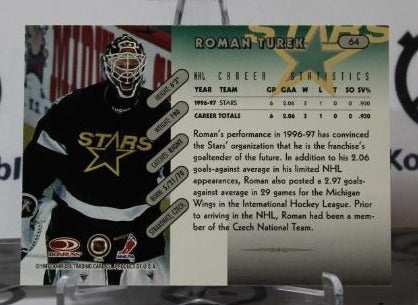 ROMAN TUREK # 64 DONRUSS 1997-98 HOCKEY NHL GOALTENDER DALLAS STARS CARD