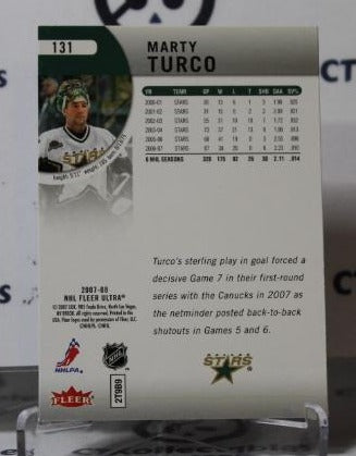 MARTY TURCO # 131 FLEER ULTRA 2007-08 HOCKEY NHL GOALTENDER DALLAS STARS CARD