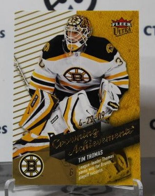 TIM THOMAS # CA10 FLEER ULTRA 2009-10 HOCKEY NHL GOALTENDER BOSTON BRUINS CARD