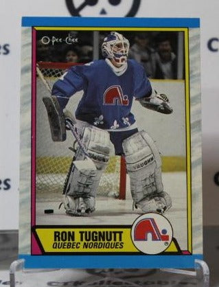 RON TUGNUTT # 263 O-PEE CHEE  1989-90 HOCKEY NHL GOALTENDER  QUEBEC NORDIQUES CARD