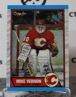 MIKE VERNON # 163 O-PEE CHEE 1989-90 HOCKEY NHL GOALTENDER CALGARY FLAMES CARD