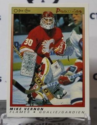 MIKE VERNON # 126 O-PEE CHEE PREMIER 1990-91 HOCKEY NHL GOALTENDER CALGARY FLAMES CARD