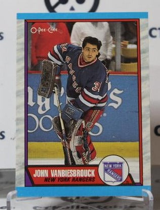JOHN VANBIESBROUCK # 114 O-PEE CHEE 1989-90 HOCKEY NHL GOALTENDER NEW YORK RANGERS CARD