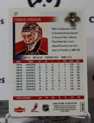 TOMAS VOKOUN #27 FLEER ULTRA 2008-09 HOCKEY NHL GOALTENDER FLORIDA PANTHERS CARD