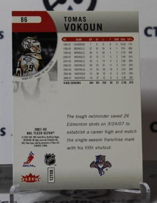 TOMAS VOKOUN # 86 FLEER ULTRA 2007-08 HOCKEY NHL GOALTENDER FLORIDA PANTHERS CARD