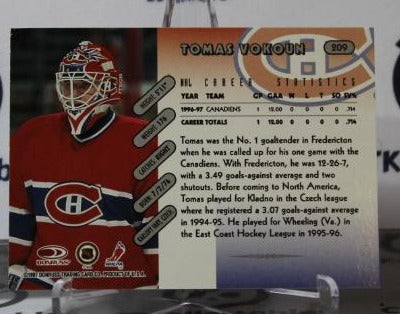 TOMAS VOKOUN # 209 ROOKIE DONRUSS 1997-98 HOCKEY NHL GOALTENDER MONTREAL CANADIANS CARD