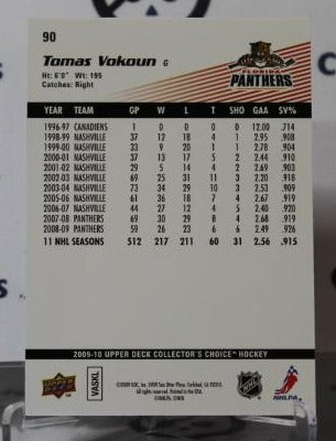 TOMAS VOKOUN # 90 UPPER DECK 2009-10 HOCKEY NHL GOALTENDER FLORIDA PANTHERS CARD