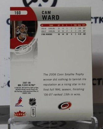 CAM WARD # 160 FLEER ULTRA 2007-08 HOCKEY NHL GOALTENDER CAROLINA HURRICANES CARD