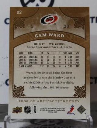 CAM WARD # 82 UPPER DECK ARTIFACTS 2008-09 HOCKEY NHL GOALTENDER CAROLINA HURRICANES CARD