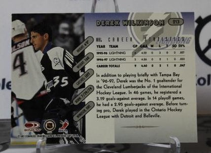 DEREK WILKINSON # 213 ROOKIE DONRUSS 1997-98 HOCKEY NHL GOALTENDER TAMPA BAY LIGHTNING CARD