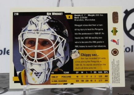 KEN WREGGET # 210 UPPER DECK 1997-98 HOCKEY NHL GOALTENDER PITTSBURGH PENGUINS CARD