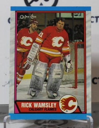 RICK WAMSLEY # 204 O-PEE CHEE 1989-90 HOCKEY NHL GOALTENDER  CALGARY FLAMES CARD