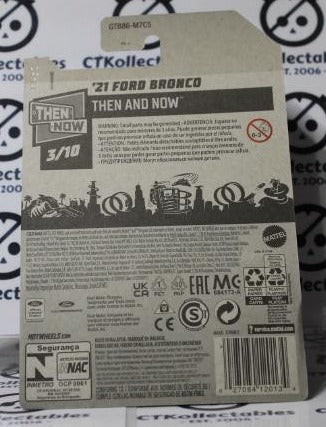 HOT WHEELS MATTEL '21 FORD BRONCO 3/10 THEN AND NOW  100/250 LONG CARD 2020